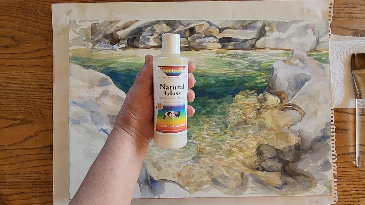 Natural Glass on  Mounted Watercolor